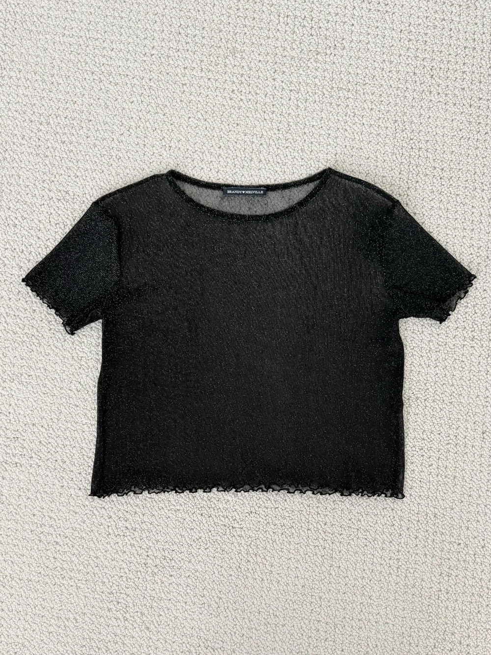 Brandy Melville Black Shimmer Top